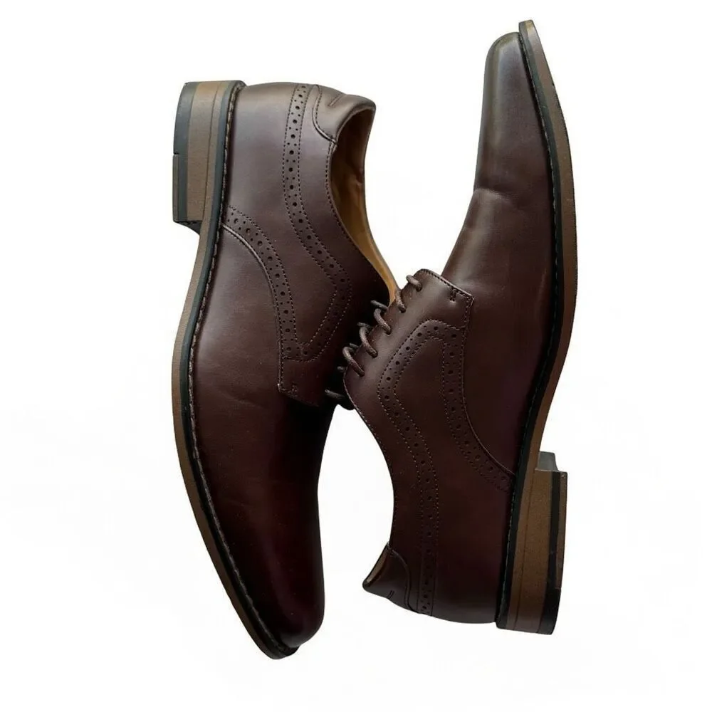 Perry Ellis Men's Brown Oxford Dress Shoes Size 11 Lace Up